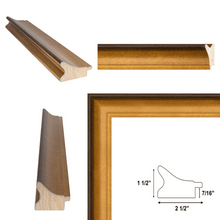 Load image into Gallery viewer, Wide Scoop Brushed Gold Picture Frame 