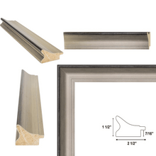 Load image into Gallery viewer, 16x20 Frame Wide Scoop Brushed Silver Picture Frame