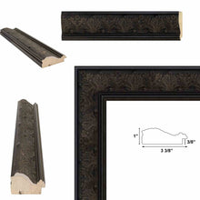 Load image into Gallery viewer, 11x14 Frame Wide Vintage Antique Black Floral Picture Frame