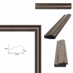 11x14 Frame Wide Vintage Silver Traditional Picture Frame