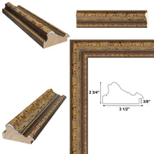 Load image into Gallery viewer, Wide Vintage Spanish Gold Ornate Picture Frame Home Office
