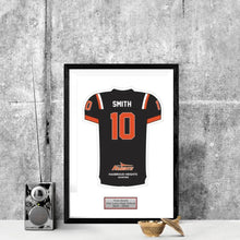 Load image into Gallery viewer, Bowling college Senior Award Night Gift Idea - Jersey Print Frame - Modern Memory Design Picture frames - New Jersey Frame shop custom framing