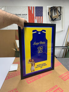 Bowling college Senior Award Night Gift Idea - Jersey Print Frame - Modern Memory Design Picture frames - New Jersey Frame shop custom framing