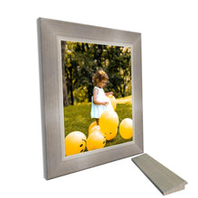 Load image into Gallery viewer, Brushed Metal Silver Picture Frame Industrial Framing - Modern Memory Design Picture frames - New Jersey Frame shop custom framing