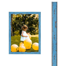 Load image into Gallery viewer, Distressed Blue Barnwood Picture Frame - Custom Framing - Modern Memory Design Picture frames - New Jersey Frame shop custom framing