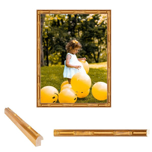 Gold Bamboo Picture Frames Gallery Wall Hanging - Modern Memory Design Picture frames - New Jersey Frame shop custom framing