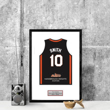 Load image into Gallery viewer, Hockey High School Senior Award Night Gift Idea - Jersey Print Frame - Modern Memory Design Picture frames - New Jersey Frame shop custom framing