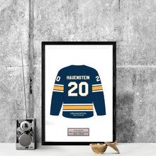 Load image into Gallery viewer, Hockey High School Senior Award Night Gift Idea - Jersey Print Frame - Modern Memory Design Picture frames - New Jersey Frame shop custom framing