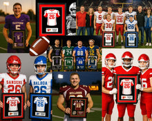Load image into Gallery viewer, Senior Night Gift Football Jersey Frame Print