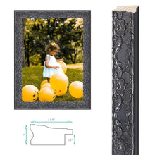 Load image into Gallery viewer, Traditional Renaissance Ornate Black Picture Frame with Silver - Modern Memory Design Picture frames - New Jersey Frame shop custom framing