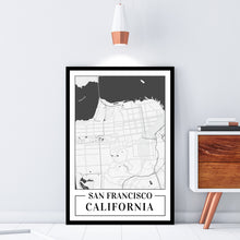 Load image into Gallery viewer, Custom City Map Print, city map, Wall art, Poster Print, Street map, Black And White, Poster, Gift idea, Nature Photography,