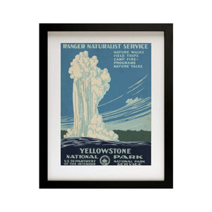 Yellowstone National Park, Poster print, wall art print, Travel poster, Geysers