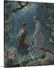 Load image into Gallery viewer, a midsummer nights dream 1870 by simmons hermia and lysander a midsummer nights dream simmons hermia and lysander canvas print classic art wall art print