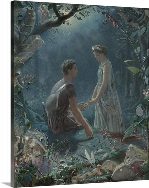 a midsummer nights dream 1870 by simmons hermia and lysander a midsummer nights dream simmons hermia and lysander canvas print classic art wall art print