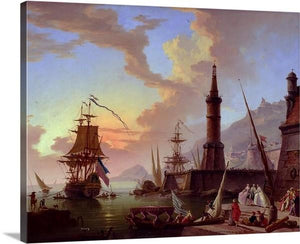 a seaport 1748 by claude joseph vernet a seaport claude joseph vernet canvas print classic art wall art print