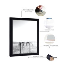 Load image into Gallery viewer, Black 16x12 picture frame wood With Acrylic - Wall Hanging