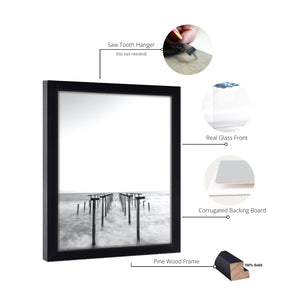 Black 16x12 picture frame wood With Acrylic - Wall Hanging