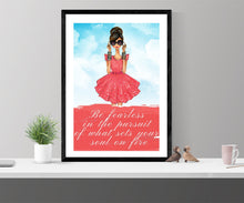 Load image into Gallery viewer, Feminist wall art, Be Fearless, Girl Boss, fashion art, fearless girl, feminist gift, girl for her, motivation
