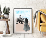 Fearless girl statue, Fearless art print, fashion wall art, fearless girl, feminist gift, Girl Boss