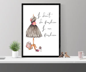 Fashion wall art, fearless girl, feminist gift, girl for her, Feminist wall art, Be Fearless, Girl Boss