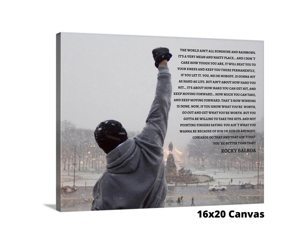 Rocky Balboa Quote, canvas print, 16x20 Canvas, Rocky canvas, rocky print