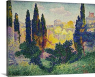 cypresses in cagnes 1908 by henri edmond cross cypresses in cagnes henri edmond cross canvas print classic art wall art print