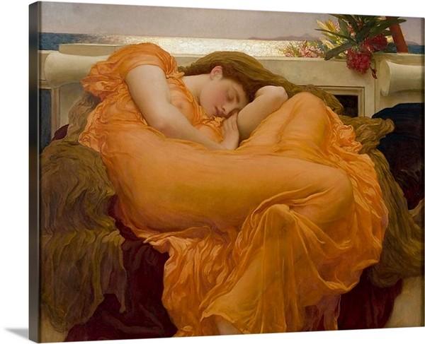 flaming june 1895 by frederic leighton flaming june frederic leighton canvas print classic art wall art print
