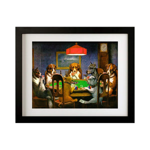 Dogs playing poker Poker Poker art Friend in need Dog art playroom art mancave art pool art