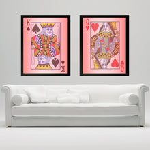 Load image into Gallery viewer, King and Queen, Wall Art, Canvas print, Royal pair, Poker art, Wedding gift