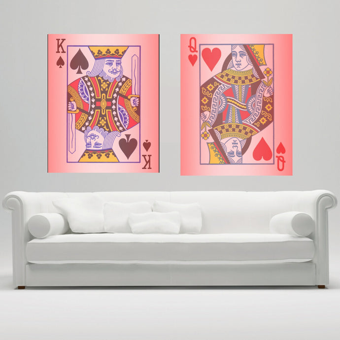 King and Queen, Wall Art, Canvas print, Royal pair, Poker art, Wedding gift