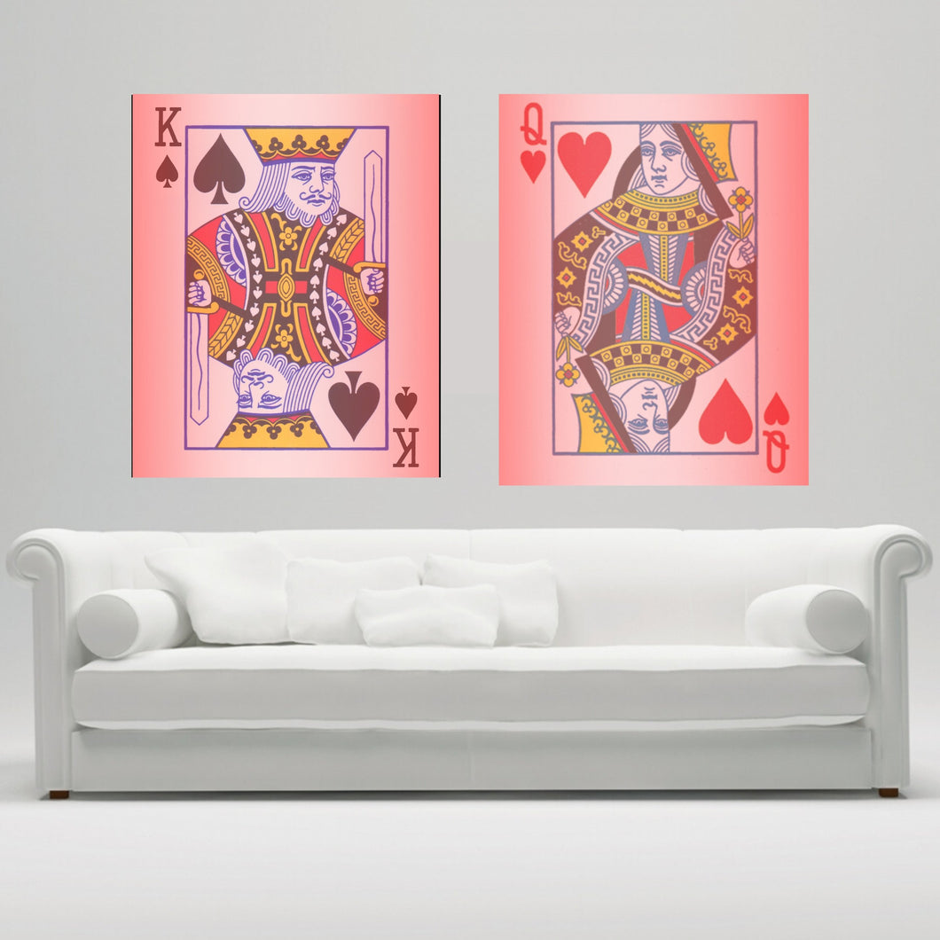 King and Queen, Wall Art, Canvas print, Royal pair, Poker art, Wedding gift