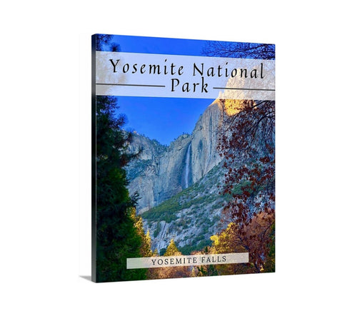 Yosemite National Park Travel Poster, Yosemite Falls, Poster, Framed art Print, Canvas Print, Landscape art
