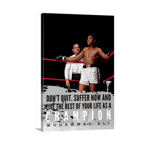 Load image into Gallery viewer, Muhammad Ali Sonny Liston Canvas Print, Wall art, Muhammad Ali Poster, Muhammad Ali Quote, Motivational quote