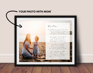 Mothers Day Framed Poem print Custom poem Framed Wall art mother daughter gift mothers day gift Custom personalized