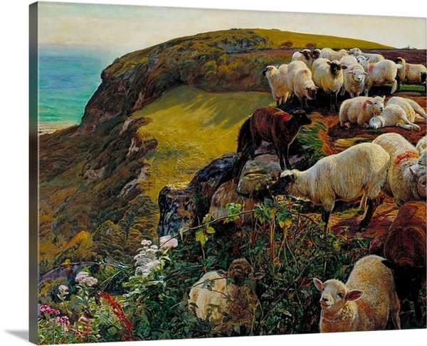 our english coastsstrayed sheep 1852 by william holman hunt our english coastsstrayed sheep william holman hunt canvas print classic art wall art print