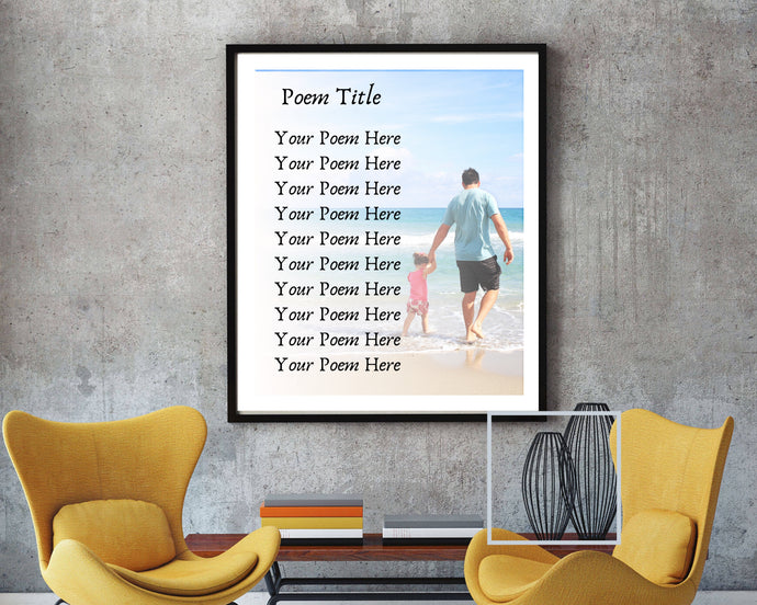 Custom poem print poetry gift picture frame wall art