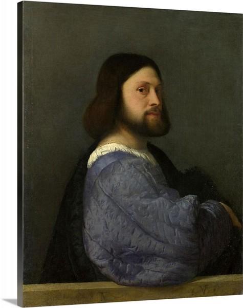 portrait of a man with a quilted sleeve 1510 by titian portrait of a man with a quilted sleeve titian canvas print classic art wall art print