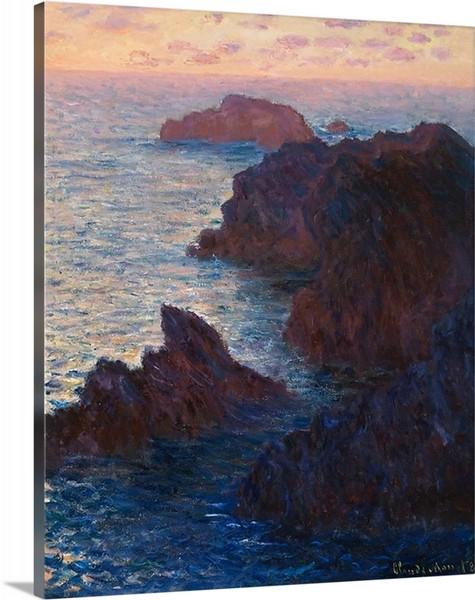 rocks at belle lle port domois 1886 by claude monet rocks at belle lle port domois claude monet canvas print classic art wall art print