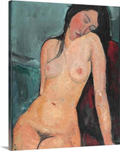 Load image into Gallery viewer, seated female nude 1916 by amedeo modigliani seated female nude amedeo modigliani canvas print classic art wall art print
