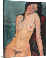 seated female nude 1916 by amedeo modigliani seated female nude amedeo modigliani canvas print classic art wall art print