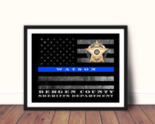 Load image into Gallery viewer, sheriff gift Thin blue line personalized badge police officer retirement gift