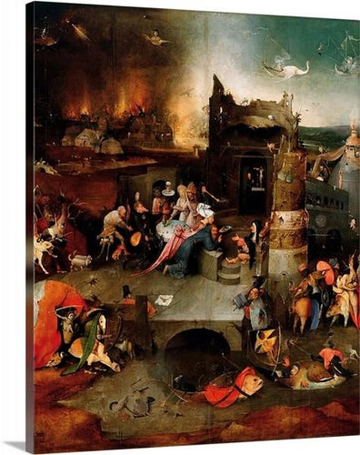 temptation of saint anthony triptych 1490 by hieronymus bosch temptation of saint anthony hieronymus bosch canvas print classic art wall art print