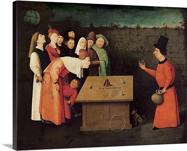 the conjurer 1502 by hieronymus bosch the conjurer hieronymus bosch canvas print classic art wall art print