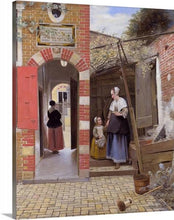 Load image into Gallery viewer, the courtyard of a house in delft 1658 by pieter de hooch the courtyard of a house in delft pieter de hooch canvas print classic art wall art print