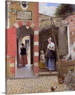 the courtyard of a house in delft 1658 by pieter de hooch the courtyard of a house in delft pieter de hooch canvas print classic art wall art print