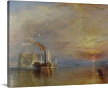 Load image into Gallery viewer, the fighting temeraire 1838 by william turner the fighting temeraire william turner canvas print classic art wall art print