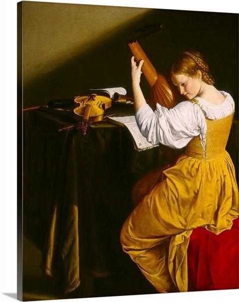 the lute player 1612 by orazio gentileschi the lute player orazio gentileschi canvas print classic art wall art print