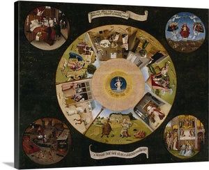 the seven deadly sins 1480 by hieronymus bosch the seven deadly sins hieronymus bosch canvas print classic art wall art print