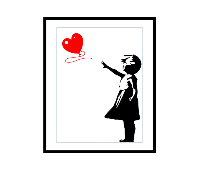 Banksy, balloon Girl wall art, Banksy Street Art Graffiti, Balloon girl