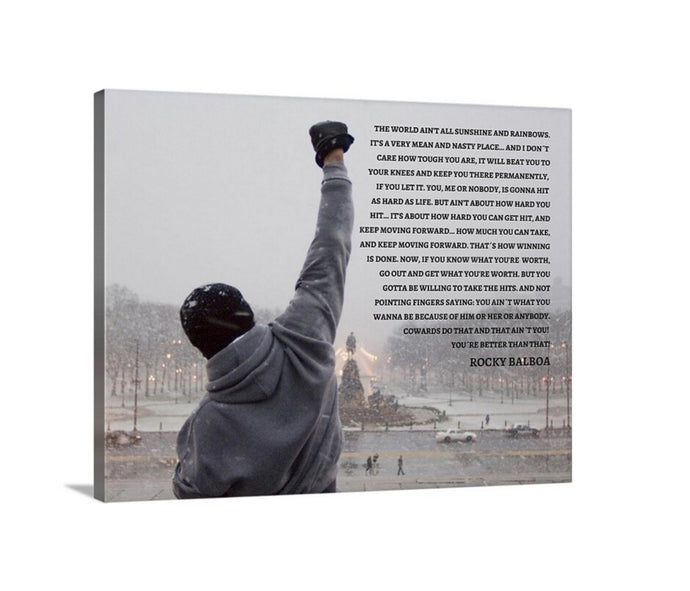 Rocky balboa Quote, Rocky balboa Canvas print, Rocky Balboa, Motivational art, canvas print, wall art, rocky